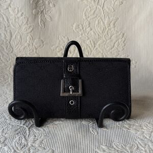 Etienne Aigner Black Checkbook Wallet